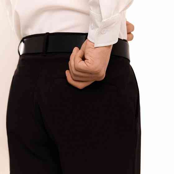 Чорні чоловічі штани смарт-кежуал зі стрілками Pobedov Legend. Повсякденний чоловічий одяг Київ