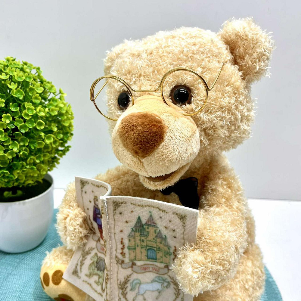 Ведмедик інтерактивний LIMO TOY Казочник 8 карток з казками 25см Бежевий (FT 0034) Чернигов - изображение 8