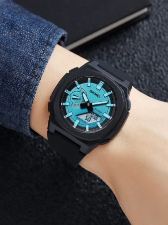 Годинник чоловічий наручний Skmei 2091 (Чорний/Блакитний/Білий) Київ