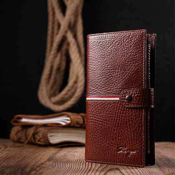 Оригинальный клатч из натуральной кожи KARYA 21180 Коричневый Киев