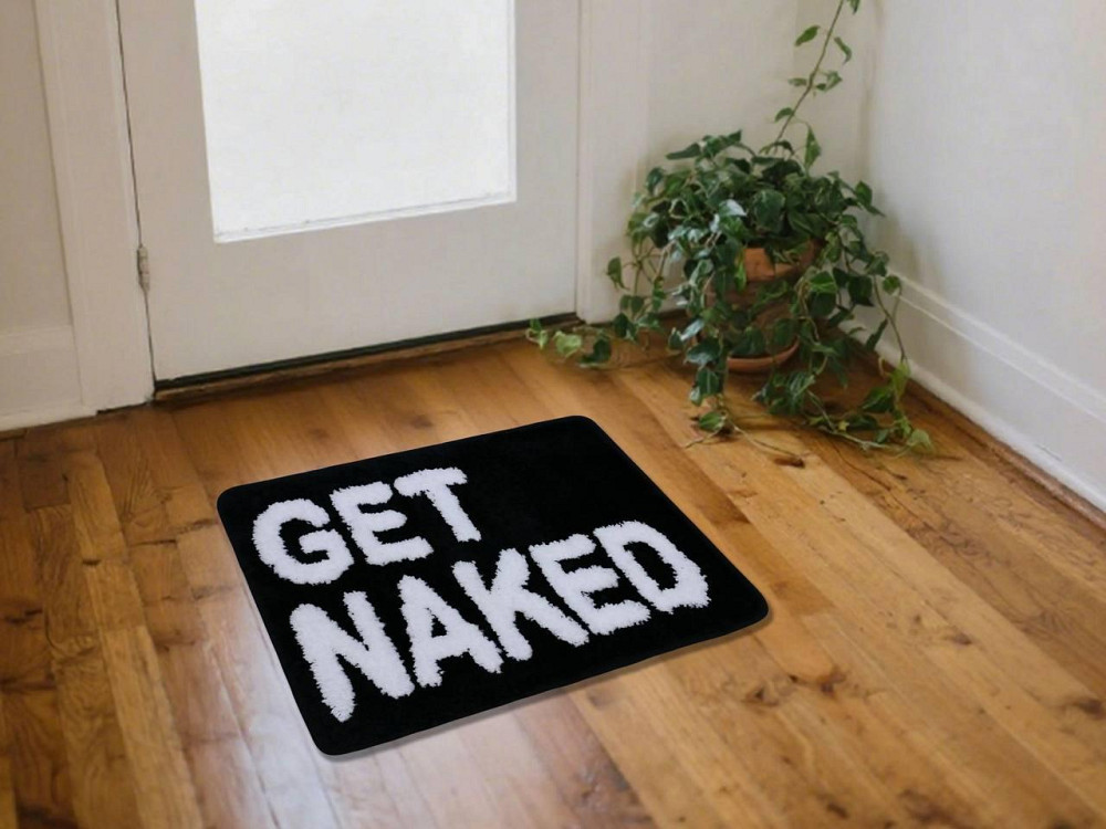 Ультрам'який килимок для ванної Aquarius мікрофібра з антиковзкою гумовою основою 45х60 см Чорний з білим Буча - фото 6