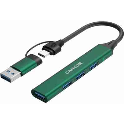 Концентратор Canyon hub DS-02 4in1 USB-A/C Green (CNS-TDS02GR) Вінниця