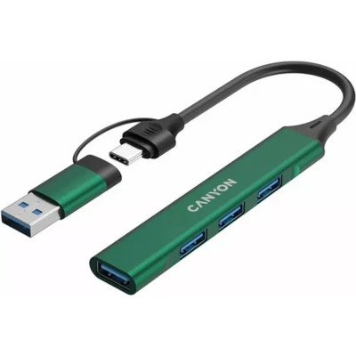 Концентратор Canyon hub DS-02 4in1 USB-A/C Green (CNS-TDS02GR) Вінниця - фото 4