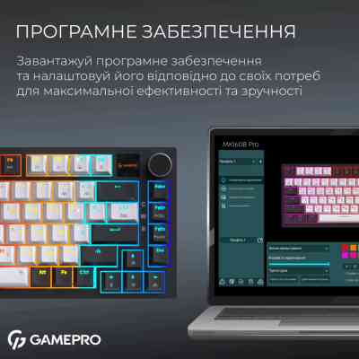 Клавиатура GamePro Asgard Valhalla Pro MK160B-D-Pro Rainy Switch Wireless/Bluetooth/USB UA Black (MK160B-D-Pro) Винница