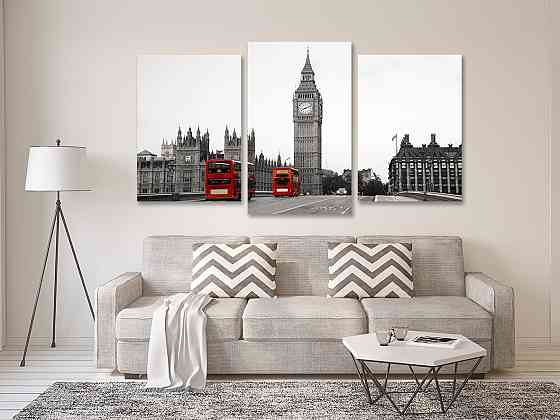 Модульна картина у вітальню/ спальню Вежа  Біг бен Art-524_3 70x130 см Київ