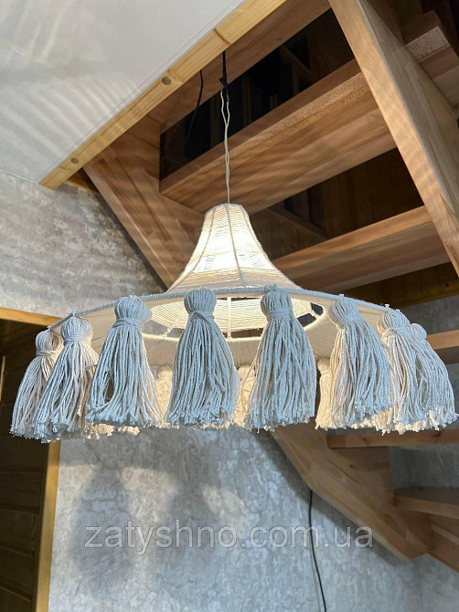 Люстра плетена кавова велика Київ - фото 8