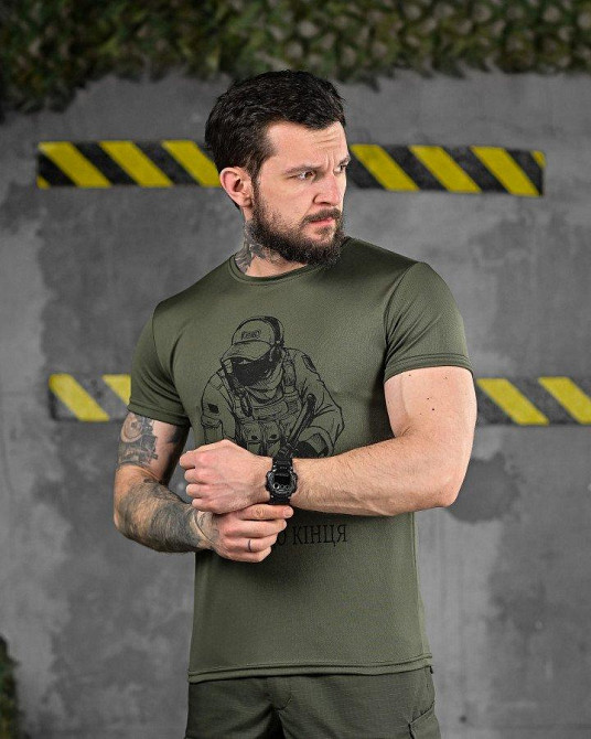 Тактична футболка потоотводяща Вперед до кінця oliva ДЛ6509 Одеса - фото 2