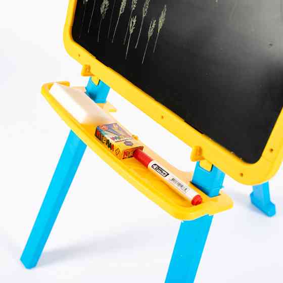 Дитяча дошка для малювання магнітна 013777/1 жовто-блакитна Вінниця