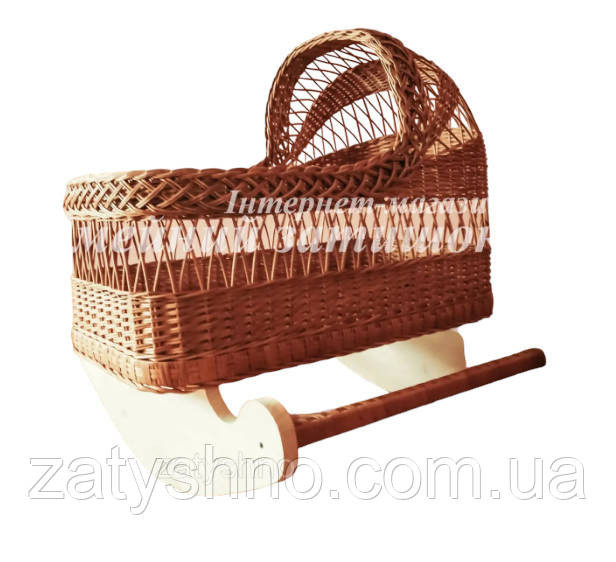 Плетене колиска ліжечко натуральне на полозах Київ - фото 1