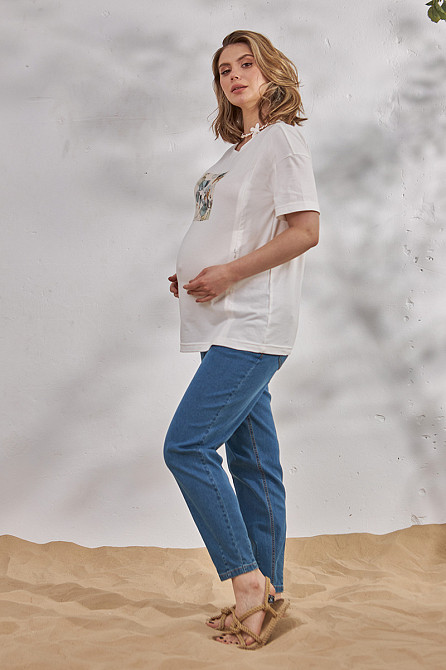 Вільні легкі джинси Mom для вагітних Sheldon denim M Юла Мама Блакитний Кривий Ріг - фото 3