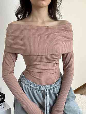 Женская романтичная кофточка с отворотом турецкий рубчик мустанг 42/44, Беж Одесса