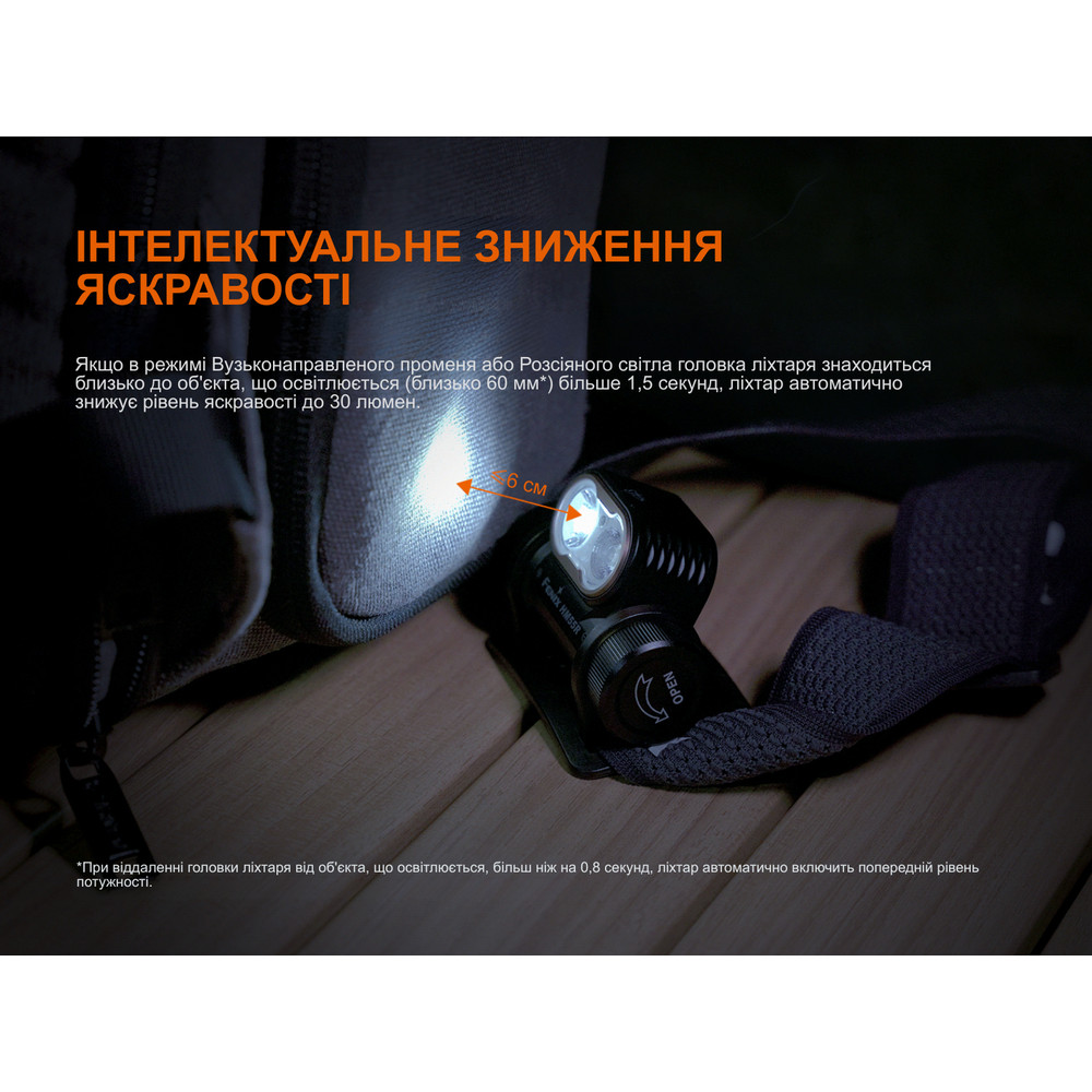 Ліхтар налобний Fenix HM55R, чорний Київ - фото 18