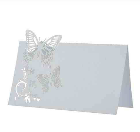 Розсадочні картки з метеликами на стіл 10 штук 90 на 45 мм білий Київ
