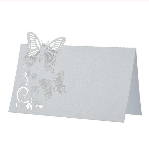 Посадочные карточки с бабочками на стол 10 штук 90 на 45 мм белый Киев - изображение 3