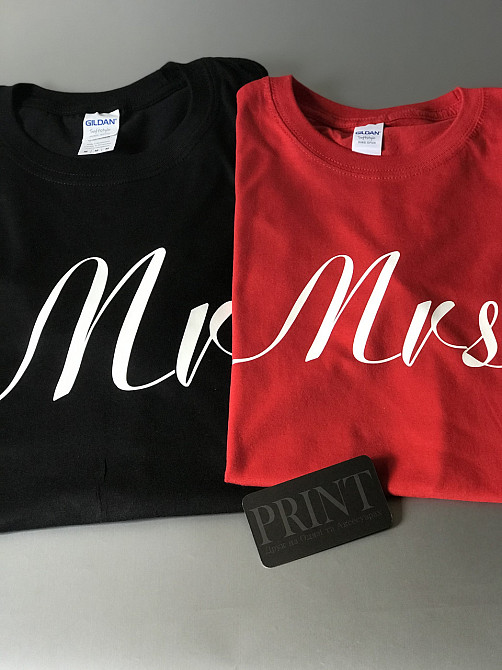 Парні футболки для хлопця та дівчини з принтом MR/MRS Чернівці - фото 1