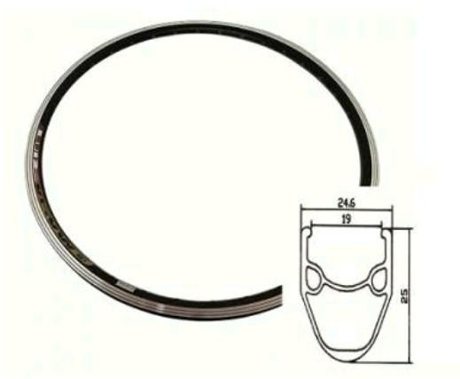 Обод велосипедный 26 (36 спиц, алюминий, двойной) S26X1.95 , 14G X 36H 520G -2 Мукачево - изображение 1