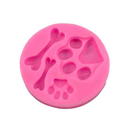 Молд силиконовый Следы собачьи и косточки 75 мм розовый Киев