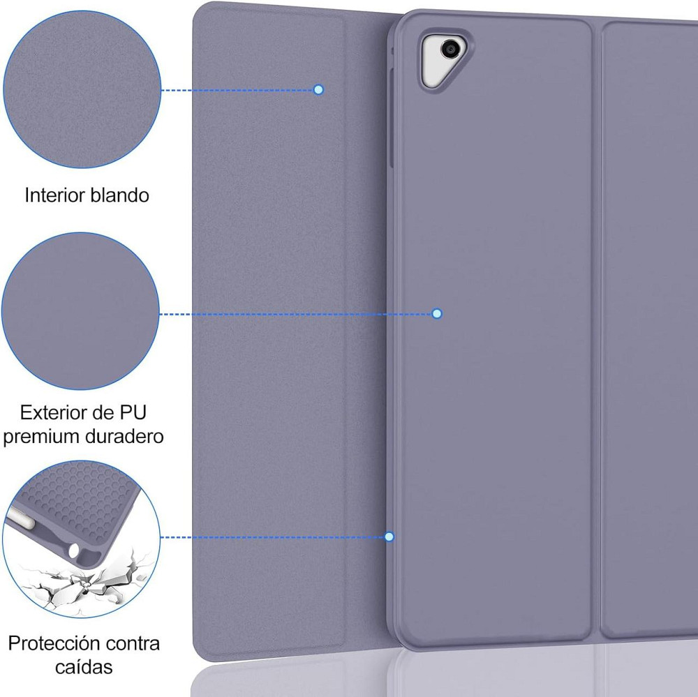 Чехол с магнитной клавиатурой для iPad 9.7” 5 6 поколения Pro, Air 1/2 подсветкой держатель стилуса лавандовый Киев - изображение 7