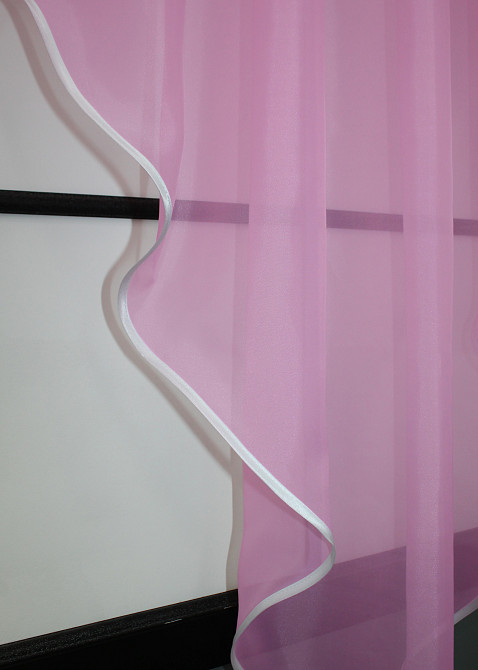 Кухонная занавеска VR-Textil № 029к розовый с белым 280х170 см (59-941) Киев - изображение 3