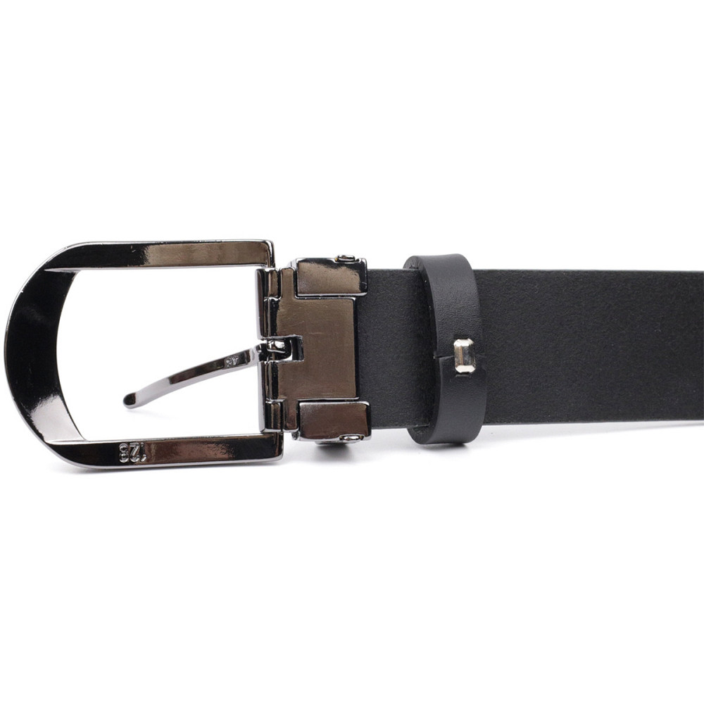 Практичний брючний пояс для чоловіків з натуральної шкіри GRANDE PELLE 11681 Чорний Київ - фото 2