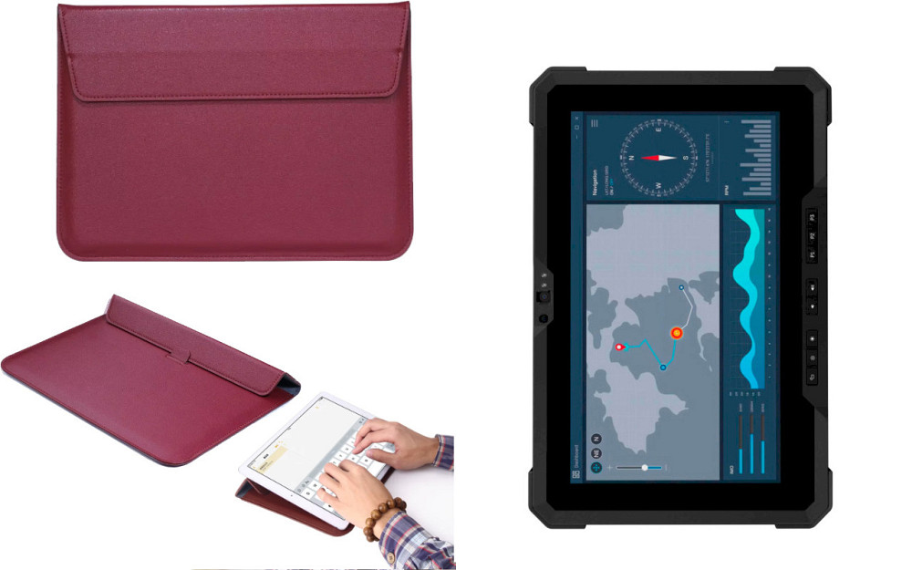 Чохол-конверт VitoCase для Dell Latitude 7220, з функцією підставки для планшета Бордовий Київ - фото 1