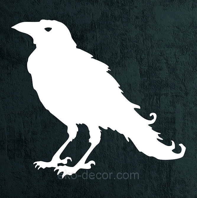 Декоративне настінне Панно «Ворон» Декор на стіну 50*45 см, Білий Київ - фото 6
