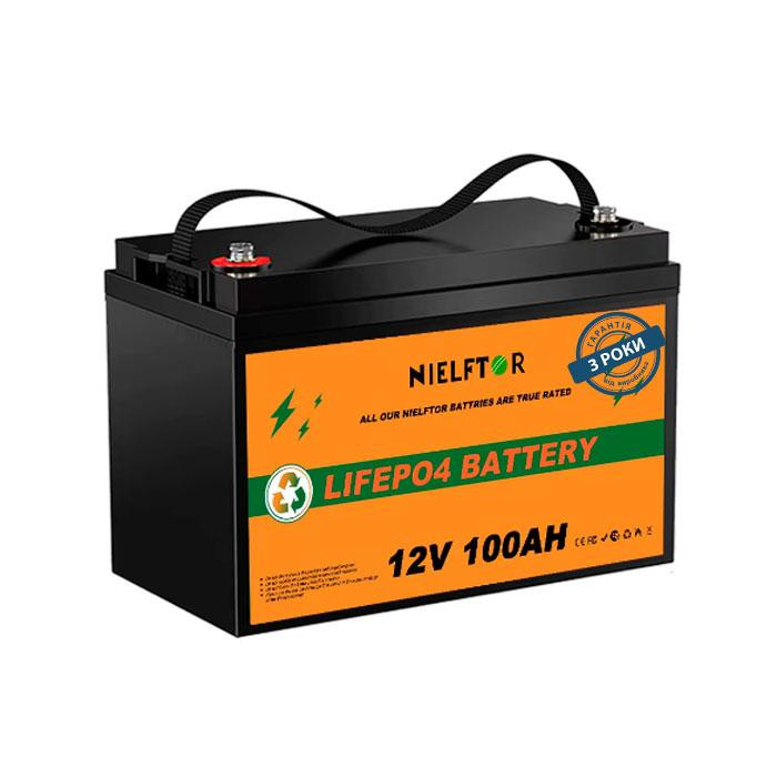 Літій-залізо-фосфатний акумулятор NIELFTOR LiFePO4 12.8V 100 Ah Smart (1280Wh) (BMS 100A) Київ - фото 1