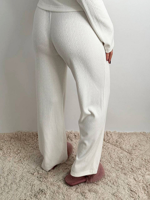 Жіночий трикотажний костюм на теплі дні Молочний M-L Харків - фото 5