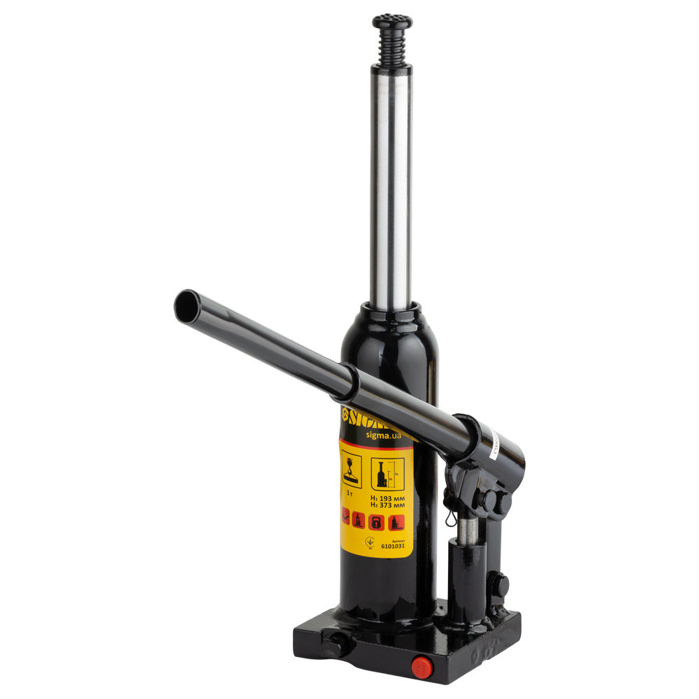 Домкрат гидравлический бутылочный 3т H 193-373мм SIGMA (6101031) Киев - изображение 6