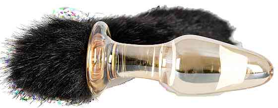 Анальная пробка с хвостиком Glass Plug with Tail Sex Aura Киев