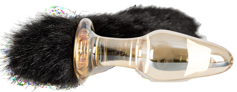 Анальна пробка з хвостиком Glass Plug with Tail Sex Aura Київ - фото 5