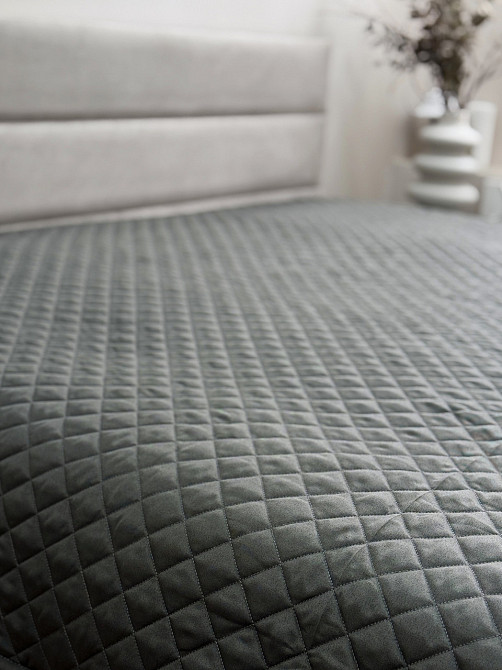 Ecotton Покривало Ecotton 220х240 см антиалергенне з полісатину сірого кольору Nid Grey Коломия - фото 3