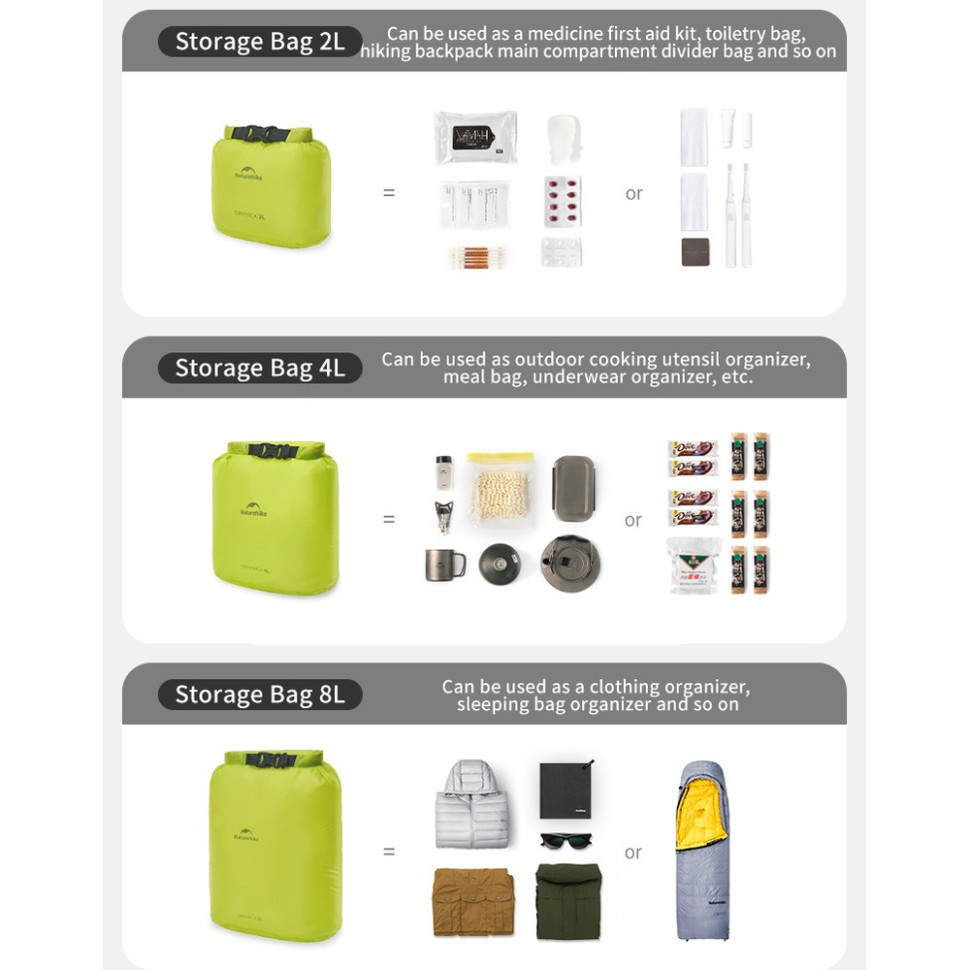 Гермомішок Naturehike CNK2550XB012, 8 л, жовтий Київ - фото 5