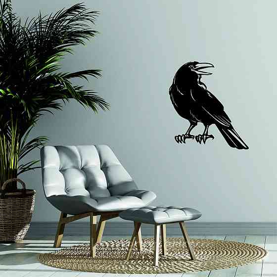 Декоративное настенное Панно «Ворон» Декор на стену 70*63 см, Черный Киев