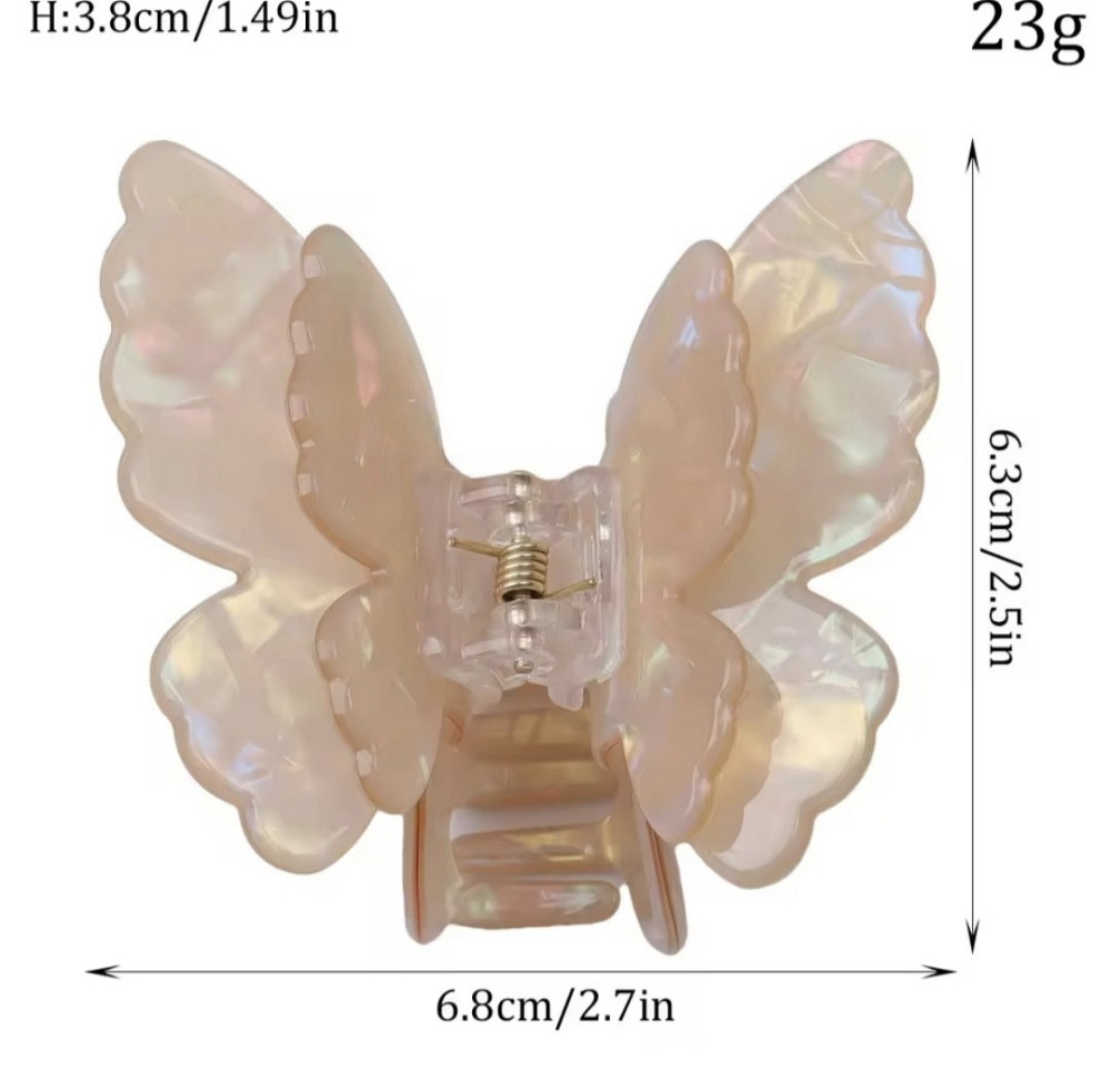 Заколка-крабік метелик з подвійними крильцями Жовтий Смела - изображение 1