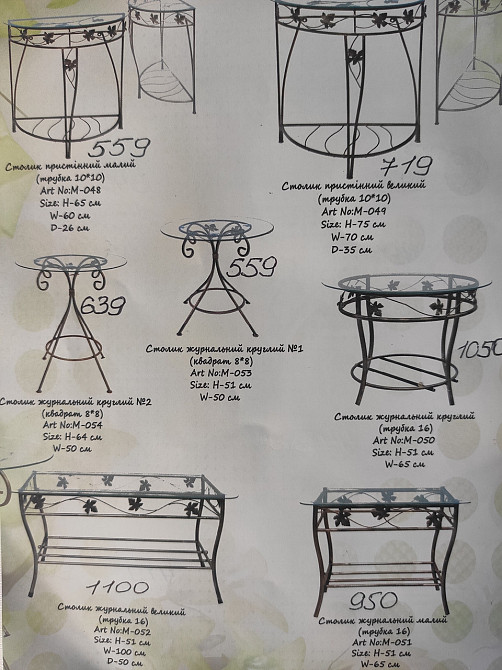Столик кований пристінний маленький M-048 Київ - фото 4