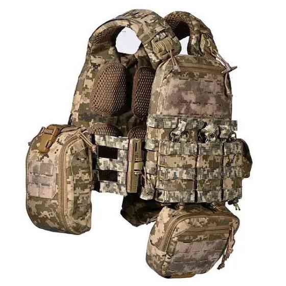 Тактическая плитоноска М6 с комплектом подсумков (без плит) Пиксель Киев