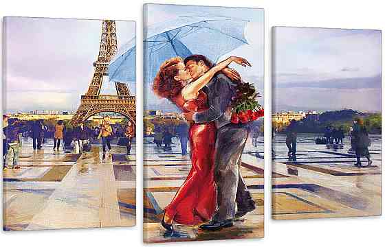 Модульна картина у вітальню/ спальню Париж кохання Art-517_3 100x150 см Київ
