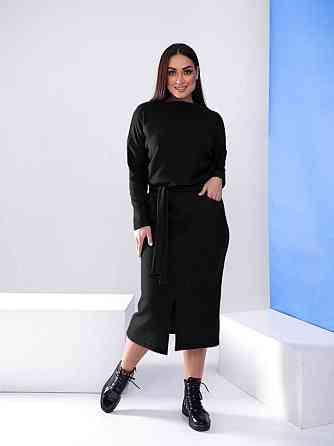 Довга ангорова сукня з поясом "Juliette" оптом | Норма і батал Київ