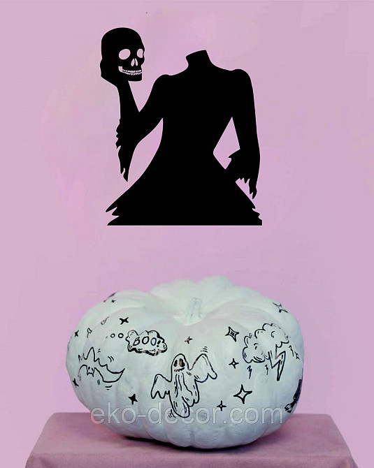 Декоративне настінне Панно «Безголова жінка та череп», Декор на стіну 110*90 см, Чорний Київ - фото 10