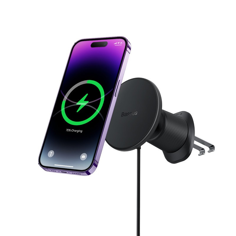Автотримач для телефона з БЗП Baseus CW01 Magnetic Wireless Charging Car Mount Air Vent Version 15W Cluster Одеса - фото 3
