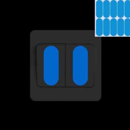 Набір люмінесцентних блакитних наклейок на вимикач - 10шт. Київ