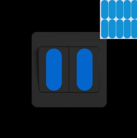 Набір люмінесцентних блакитних наклейок на вимикач - 10шт. Київ - фото 1