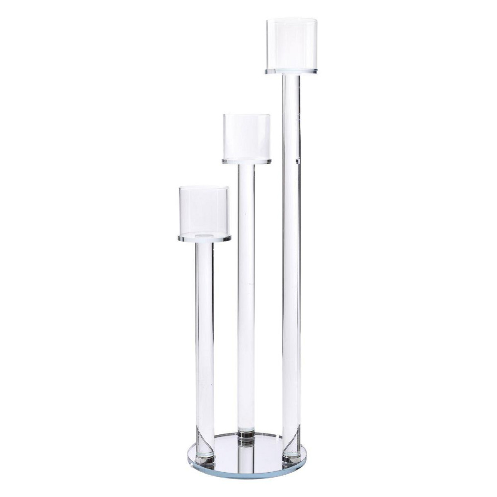 Декоративний скляний підсвічник на 3 свічки Київ - фото 4