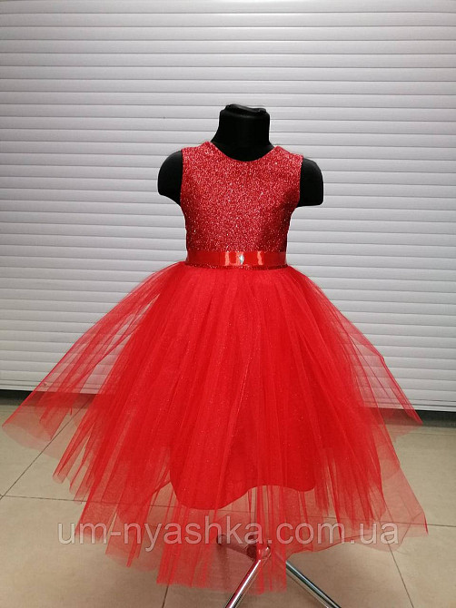 Детское нарядное платье с блестками красное 92 Кривой Рог - изображение 1