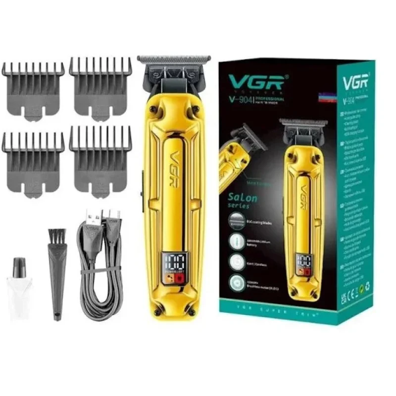 Бездротова Машинка для стрижки волосся VGR V-904 pr 6 змінних насадок, зарядка USB, Щітка для очищення Одеса - фото 9