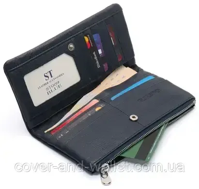 Тонкий пудровий жіночий гаманець купюрник із шкіри ST 009 Київ - фото 2