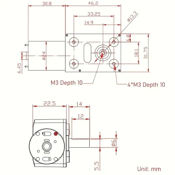 Электромотор с редуктором JGY-370, 12В, 100 об/мин Киев