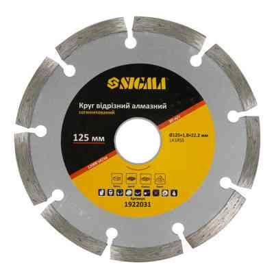 Круг відрізний Sigma алмазний сегментований 125x1.8x22.2мм, 12000об/хв (1922031) Вінниця