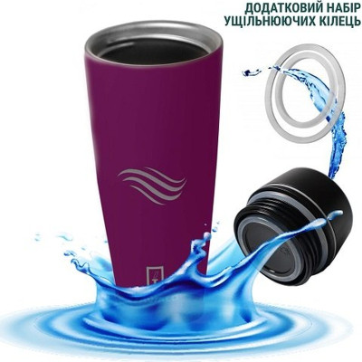 Термокружка Tavialo матовий бордовий колір + 2 ущільнювальних кільця 460 мл (190460103) Винница - изображение 4